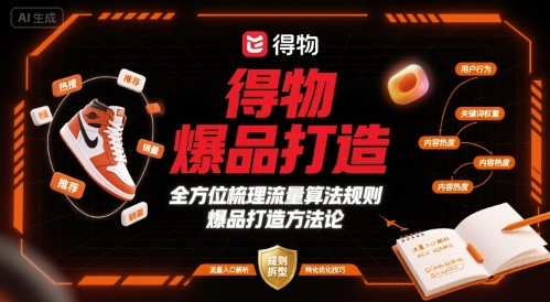 得物爆品打造，全方位梳理得物流量算法规则爆品打造规则-萝卜兔资源站