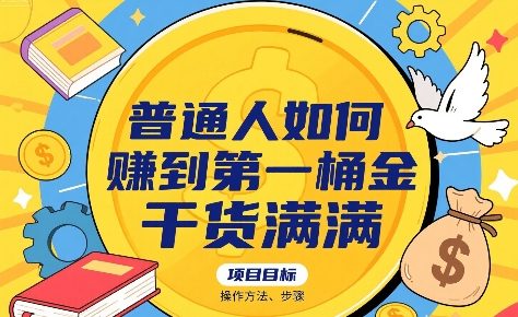普通人如何賺到第一桶金，干货满满，操作方法及步骤-萝卜兔资源站