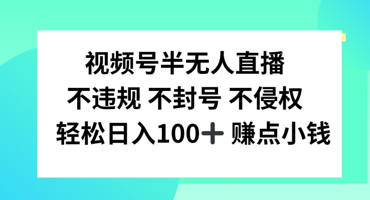 视频号半无人直播，不违规不封号，轻松日入100+【揭秘】-萝卜兔资源站