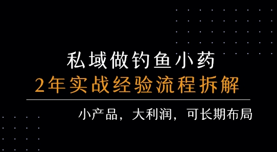 私域做钓鱼小药 每单利润3张+ 详细流程拆解-萝卜兔资源站