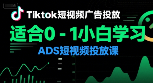 Tiktok短视频广告投放，适合0-1小白学习ADS短视频投放课-萝卜兔资源站
