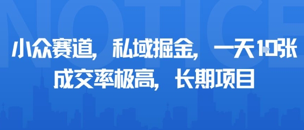小众赛道，私域掘金，一天多张，成交率极高，长期项目-萝卜兔资源站