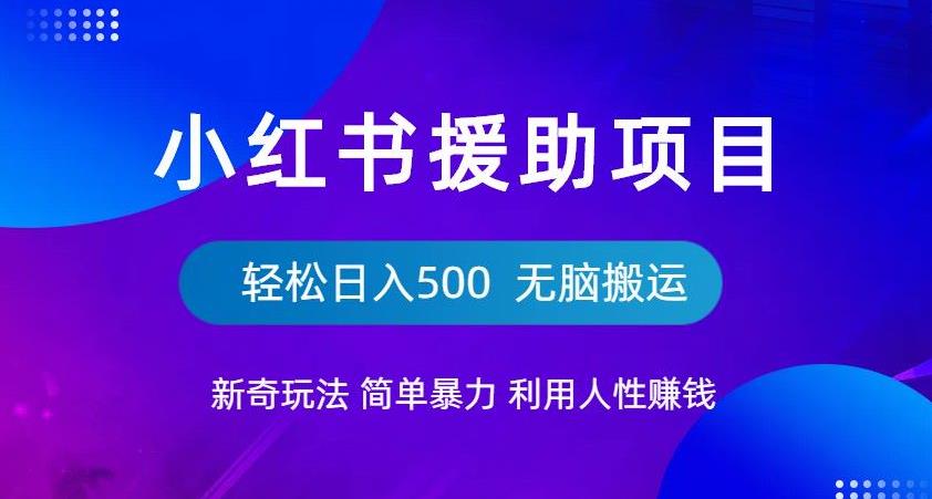 小红书援助项目新奇玩法，简单暴力，无脑搬运轻松日入500【揭秘】-萝卜兔资源站