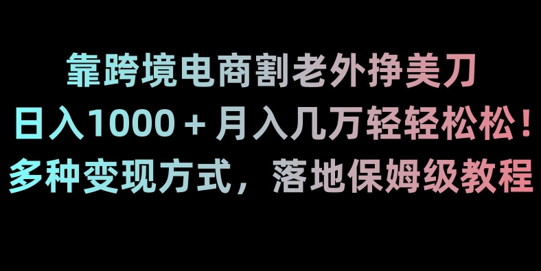 靠跨境电商割老外挣美刀，日入1000＋月入几万轻轻松松！多种变现方式，落地保姆级教程【揭秘】-萝卜兔资源站
