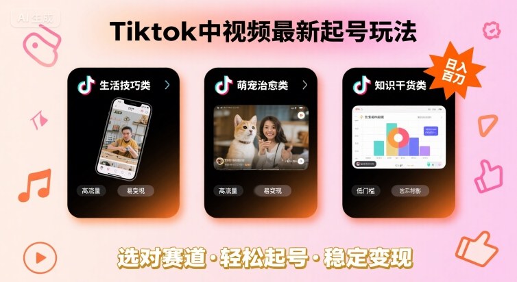 Tiktok中视频最新起号玩法，想要日入百刀，做好这几个赛道就可以了-萝卜兔资源站