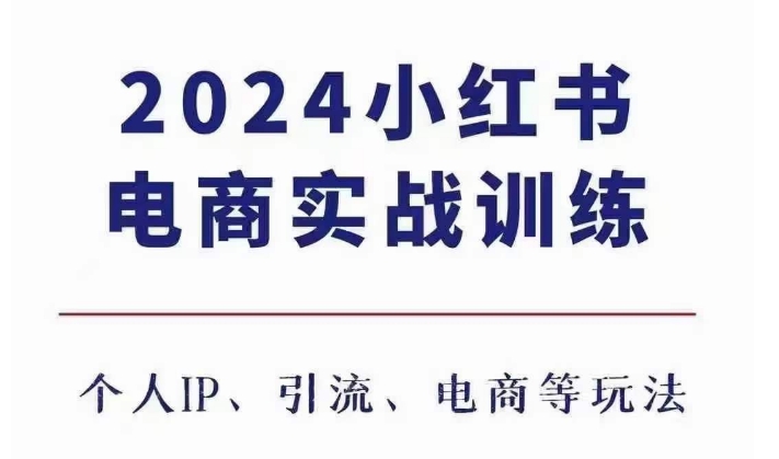 2024小红书电商3.0实战训练，包含个人IP、引流、电商等玩法-萝卜兔资源站