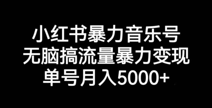 小红书暴力音乐号，无脑搞流量暴力变现，单号月入5000+-萝卜兔资源站