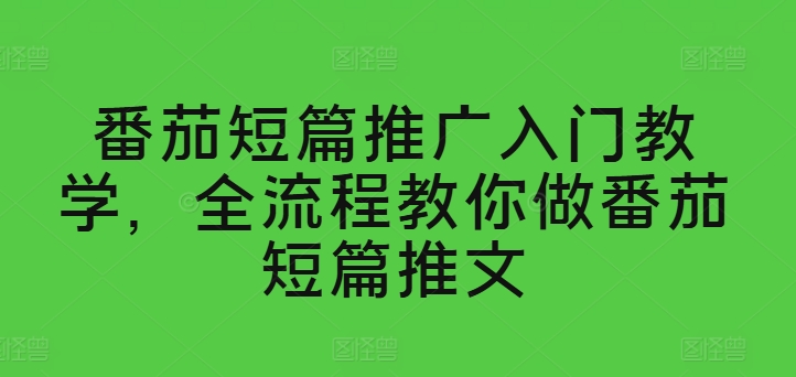 番茄短篇推广入门教学，全流程教你做番茄短篇推文-萝卜兔资源站