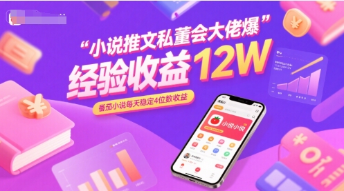 小说推文私董会大佬爆单经验分享收益12W，番茄小说每天稳定4位数收益-萝卜兔资源站