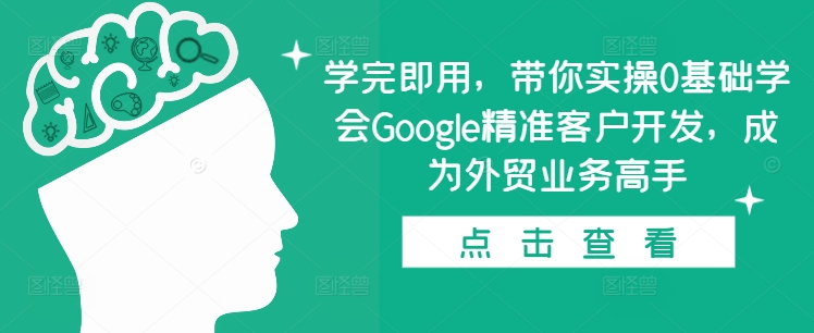 学完即用，带你实操0基础学会Google精准客户开发，成为外贸业务高手-萝卜兔资源站