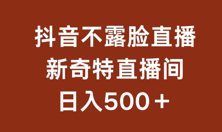 不露脸挂机直播，新奇特直播间，日入500+【揭秘】-萝卜兔资源站