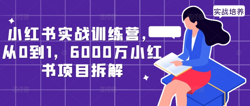 小红书实战训练营，从0到1，6000万小红书项目拆解-萝卜兔资源站