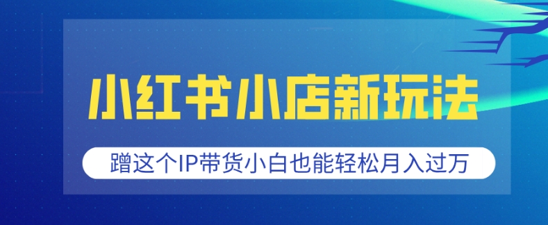 小红书小店新玩法，蹭这个IP带货，小白也能轻松月入过W【揭秘】-萝卜兔资源站