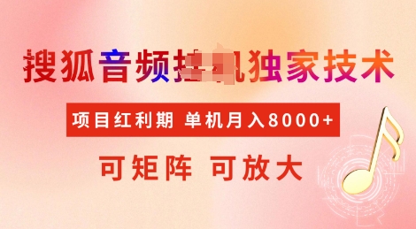 全网首发搜狐音频挂JI独家技术，项目红利期，可矩阵可放大，稳定月入8k【揭秘】-萝卜兔资源站