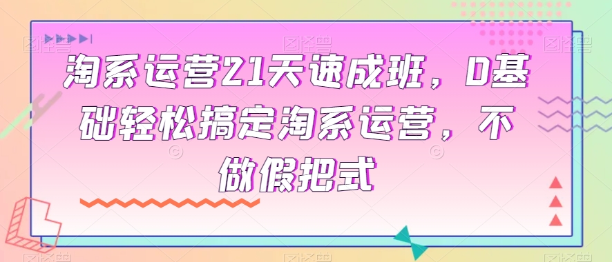 淘系运营21天速成班，0基础轻松搞定淘系运营，不做假把式-萝卜兔资源站