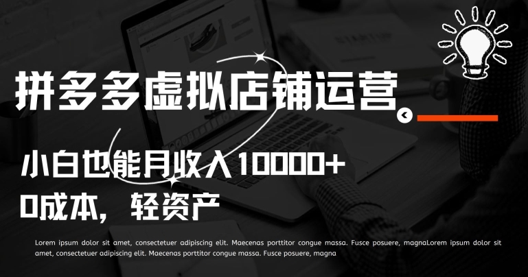 拼多多虚拟店铺运营小白也能月收入10000+【揭秘】-萝卜兔资源站