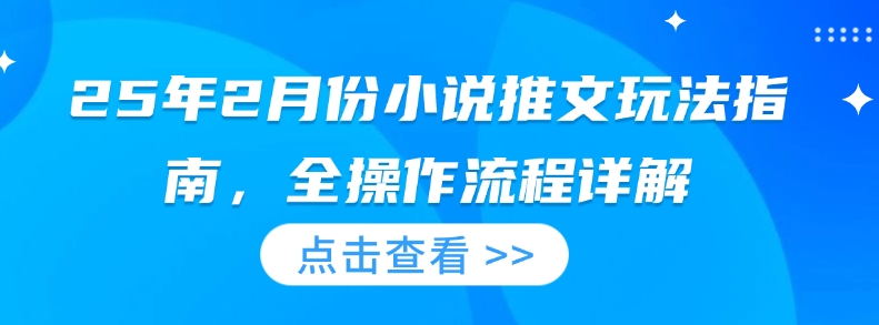 25年2月份小说推文玩法指南，全操作流程详解-萝卜兔资源站