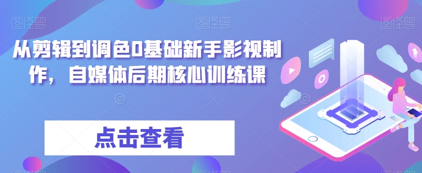 从剪辑到调色0基础新手影视制作，自媒体后期核心训练课-萝卜兔资源站