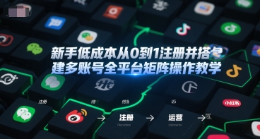 新手低成本从0到1注册并搭建多账号全平台矩阵操作教学，手机号-邮箱-IP-工具-萝卜兔资源站
