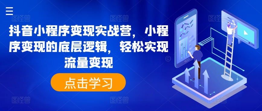 抖音小程序变现实战营，小程序变现的底层逻辑，轻松实现流量变现-萝卜兔资源站