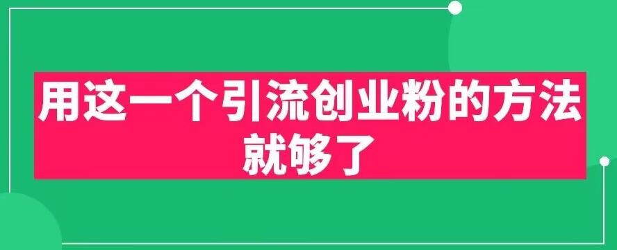 用这一个引流创业粉的方法就够了，PPT短视频引流创业粉【揭秘】-萝卜兔资源站