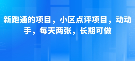 新跑通的项目，小区点评项目，动动手，每天两张，长期可做-萝卜兔资源站