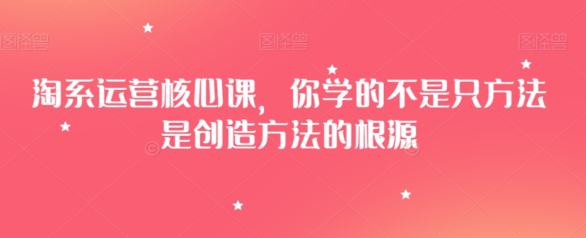 淘系运营核心课，你学的不是只方法是创造方法的根源-萝卜兔资源站