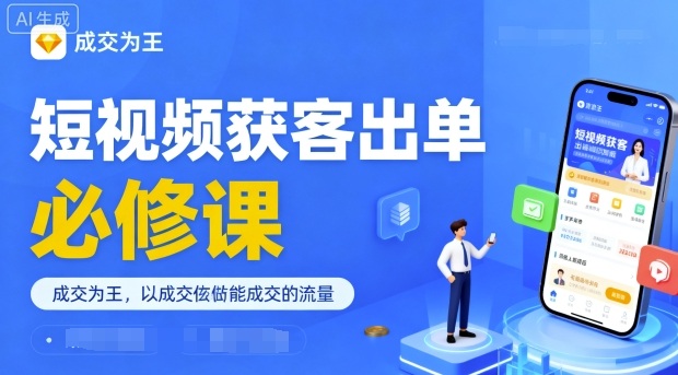 短视频获客出单必修课，成交为王，以成交为导向，直接做能成交的流量-萝卜兔资源站