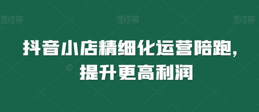 抖音小店精细化运营陪跑，提升更高利润-萝卜兔资源站