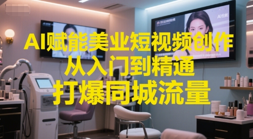 AI赋能美业短视频创作，从入门到精通，打爆同城流量，超级AI工具短视频实操落地-萝卜兔资源站