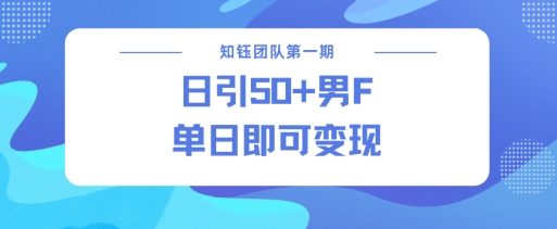 男粉引流新方法不违规，当日即可变现-萝卜兔资源站
