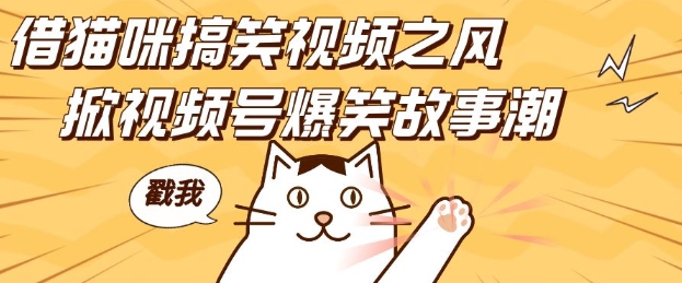 借猫咪搞笑视频之风，掀视频号爆笑故事潮，轻松日入四位数，无门槛快速入门!-萝卜兔资源站