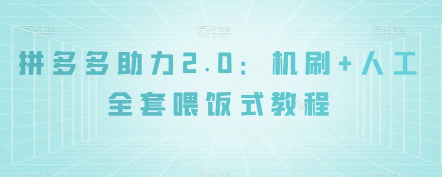 拼多多助力2.0：机刷+人工全套喂饭式教程【揭秘】-萝卜兔资源站