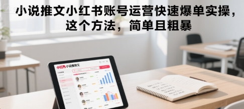小说推文小红书账号运营快速爆单实操，这个方法，简单且粗暴-萝卜兔资源站