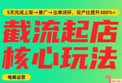 淘宝截流快速起店玩法，掌握暴力快速起店的流程，5天完成上架-推广-出单闭环-萝卜兔资源站