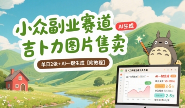 小众副业赛道 吉卜力图片售卖 单日2张+ AI一键生成【附教程】-萝卜兔资源站
