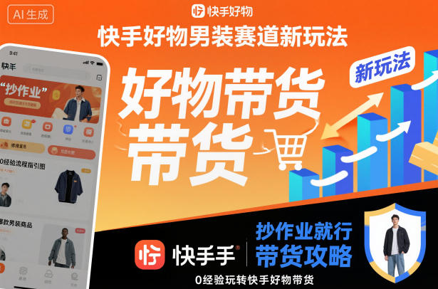 快手好物男装赛道新玩法,抄作业就行,0经验玩转快手好物带货-萝卜兔资源站