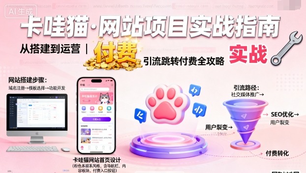 卡哇猫·网站项目，网站搭建与运营以及引流跳转付费-萝卜兔资源站