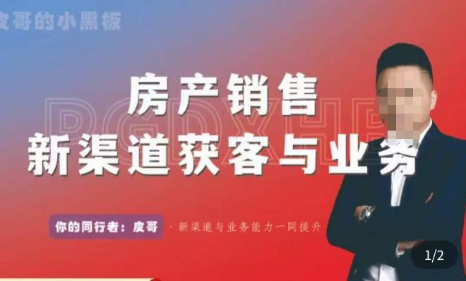 皮哥·房产销售新渠道获客与业务，​打造新时代房产经纪达人，助力行业新人成长为业内精英-萝卜兔资源站