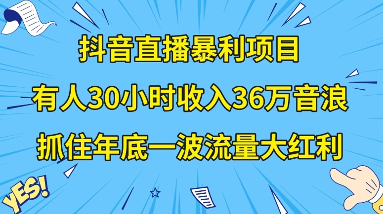抖音直播暴利项目，有人30小时收入36万音浪，公司宣传片年会视频制作，抓住年底一波流量大红利【揭秘】-萝卜兔资源站