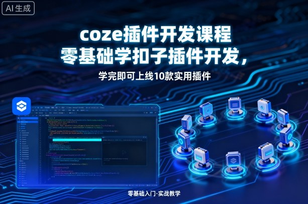 coze插件开发课程，零基础学扣子插件开发，学完即可上线10款实用插件-萝卜兔资源站