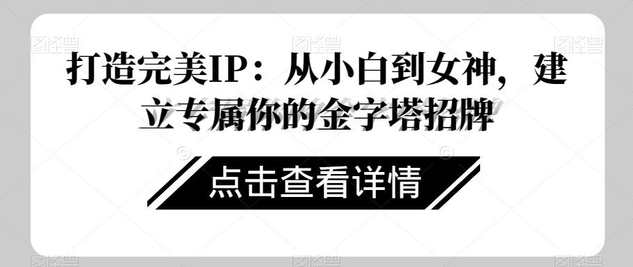 打造完美IP：从小白到女神，建立专属你的金字塔招牌-萝卜兔资源站