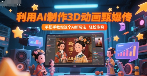 利用AI制作3D动画甄嬛传，流量爆了，手把手教你这个AI新玩法，轻松涨粉-萝卜兔资源站
