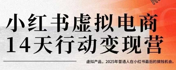 小红书虚拟电商14天变现训练营，虚拟产品，2025年普通人在小红书最后的搞钱机会-萝卜兔资源站
