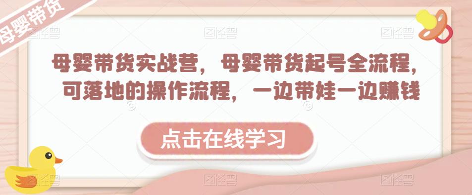 母婴带货实战营，母婴带货起号全流程，可落地的操作流程，一边带娃一边赚钱（附素材）-萝卜兔资源站
