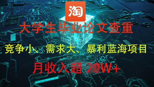 大学生毕业论文查重，暴利蓝海项目，月收入过1W+-萝卜兔资源站
