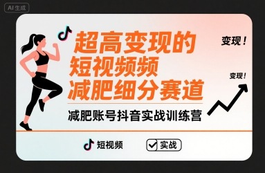超高变现的短视频减肥细分赛道，减肥账号抖音实战训练营-萝卜兔资源站