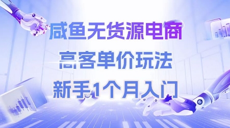 咸鱼无货源电商，高客单价玩法，新手1个月入门-萝卜兔资源站