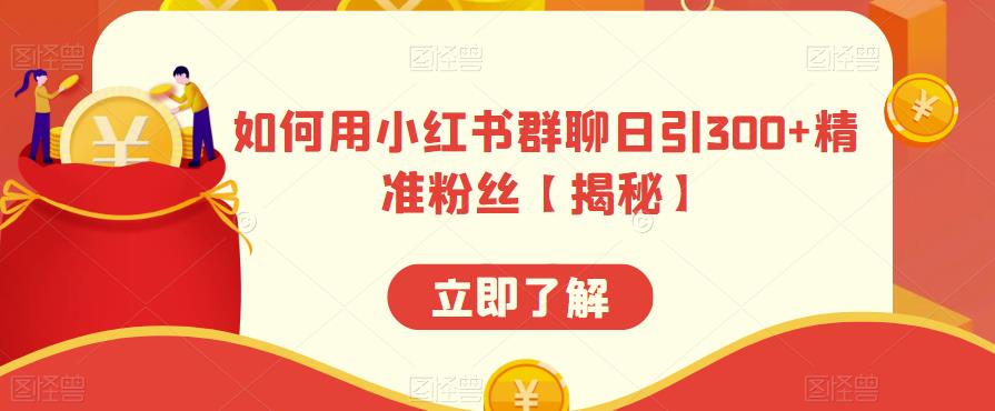 如何用小红书群聊日引300+精准粉丝【揭秘】-萝卜兔资源站
