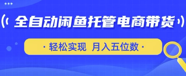 全自动闲鱼托管式电商带货，只需一部安卓手机和一个闲鱼号，轻松实现月入五位数【揭秘】-萝卜兔资源站